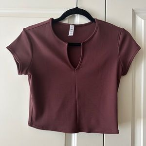 NWOT: Alo Ribbed Cropped Savvy Short Sleeve